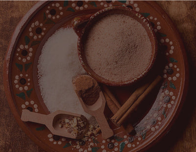 simple ingredients on a plate for mexican wedding cookies