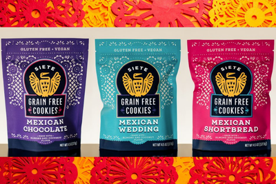 Three types of siete mexican cookies