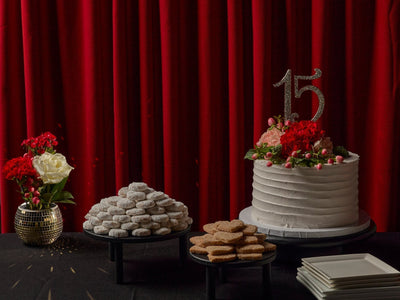 sweets and cookies setup for a quinceañera