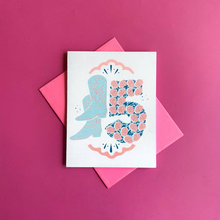 15th Birthday Girl Boot Card