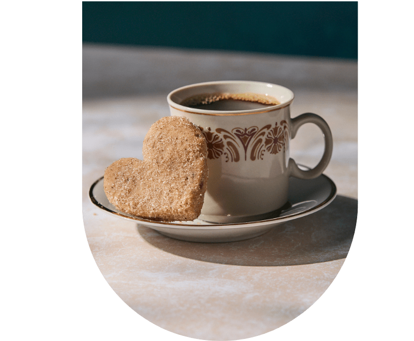 Valentina mexican pecan cinnamon cookies served with coffee, traditional polvorones for pairing