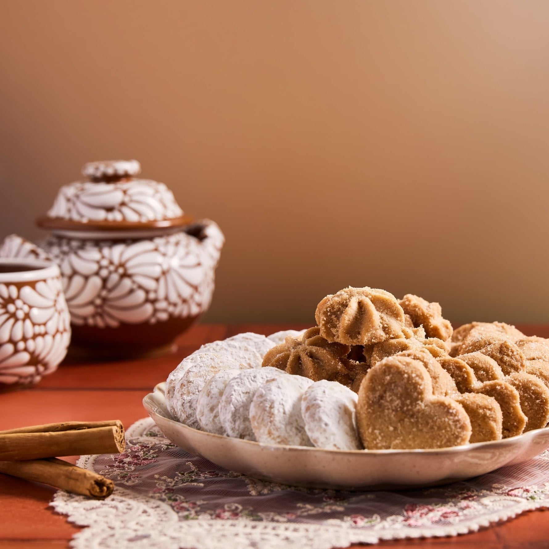 cookies with coffee and tea bags