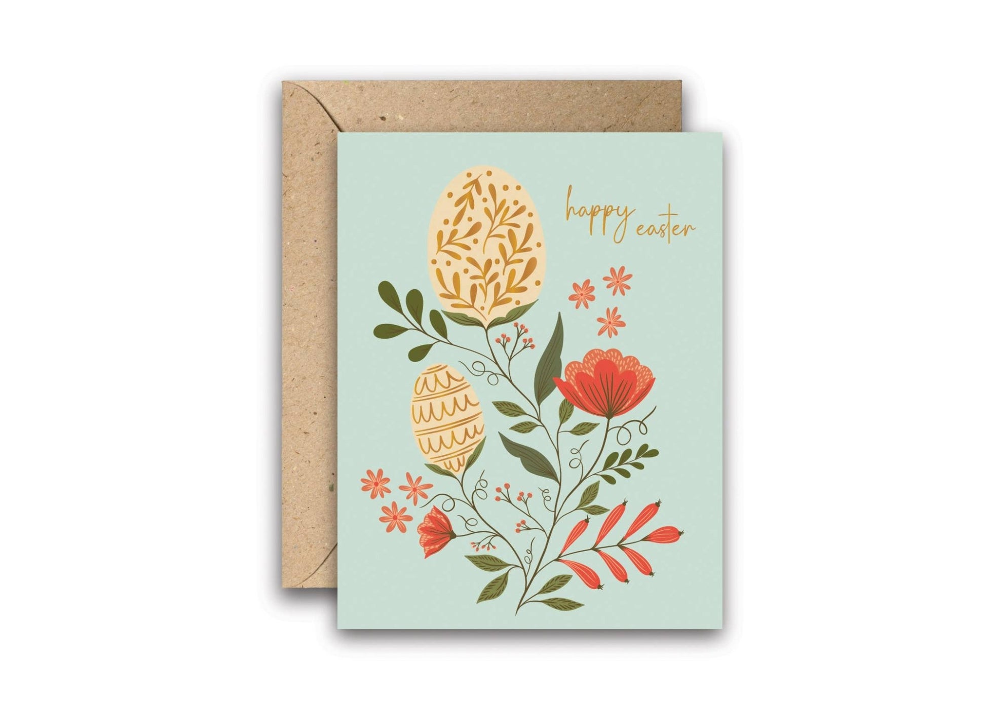 Easter Elegance – Gold Foil Easter Greeting Card - Romero