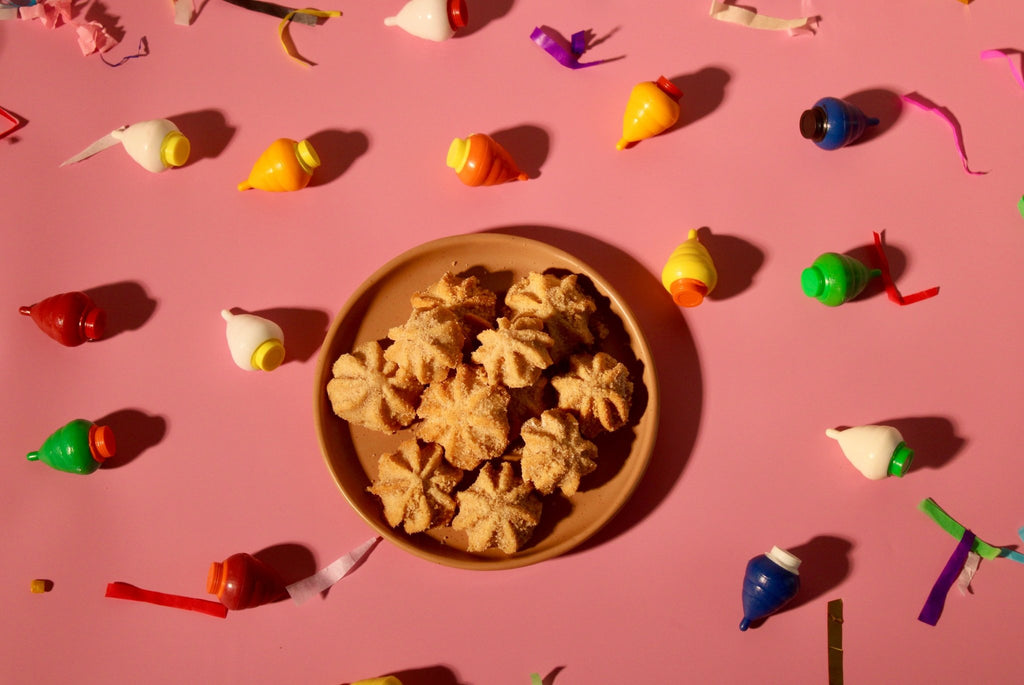 Biscochito churro cookie gift with birthday confetti, Romero southwest mexican birthday cookies