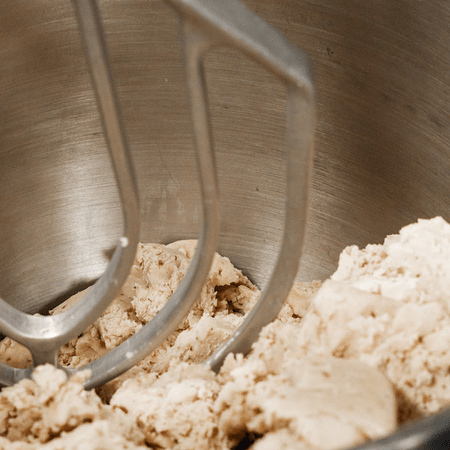 cookies being prepared in a mixer