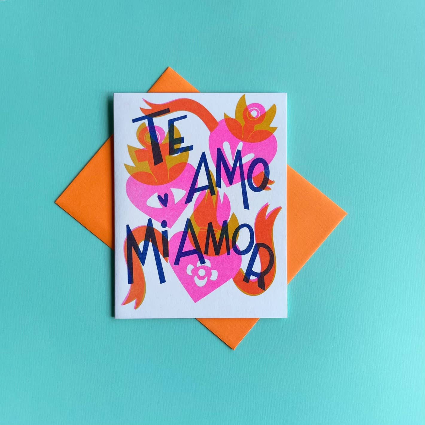 Te Amo Mi Amor - Love Spanish Risograph Card - Romero